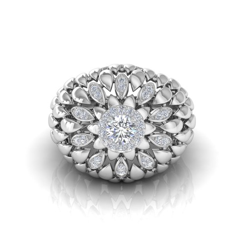 Anello cupola diamante tondo - anello,