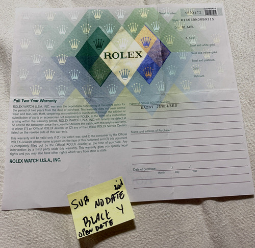 Rolex submariner watch paper - rolex,