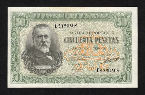 Pesetas 1940 serie d - 50, ,