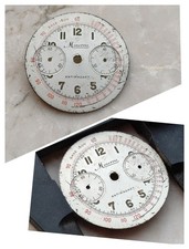 40/50s MINERVA ULTRA RARE ORIGINAL CHRONOGRAPH VALJOUX 22 WATCH DIAL UHREN 32mm