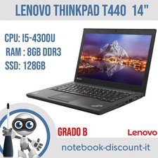 Notebook Lenovo ThinkPad T440  Portatile 14" Cpu i5-4300u Ram 8gb  SSD 120gb