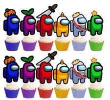 12 topper cupcake Among Us