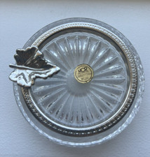 Vintage - Posacenere Cristallo Reale 24% Roccia (RCR) - Made in Italy 3,5" Foglia Argento
