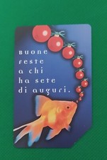   Scheda telefonica usata Buone Feste Natale 1997 Pesciolino rosso come foto