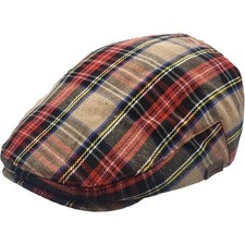 Berretto piatto tartan