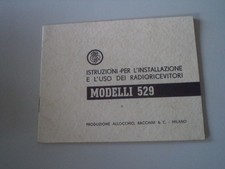 MANUALE LIBRETTO ISTRUZIONI USO RADIO RADIORICEVITORI ALLOCCHIO BACCHINI 529