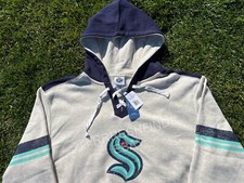 Autentica felpa con cappuccio in pile con lacci NHL Team Apparel Seattle Kraken Skate
