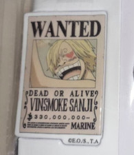 GADGET STICKER Manga One Piece Anime WANTED VINSMOKE SANJI Occhi Cuori Heart Eye