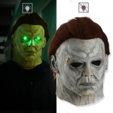 Michael Myers Horror Maschera Completa Maschera Lattice Halloween Vestito Fantasia Costume Spaventoso Regno Unito