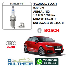4 CANDELE BOSCH IRIDIUM AUDI A1 8X 1.2 TFSI BENZINA 63KW 86 CAVALLI