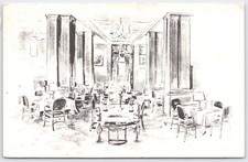 Cartolina d'epoca sala da