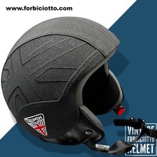 Casco vintage personalizzato In Pelle ricamo TRIUMPH Bandiera Inglese Union Jack