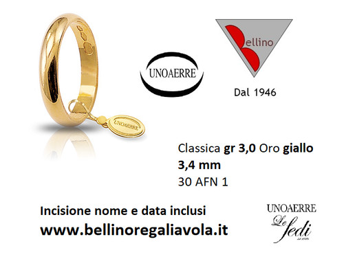 Fede nuziale unoaerre grammi - nuziale, 3