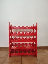 Espositori Bottiglie Di Vino, 5 Pezzi Anni 60', 70' Impilabili E Scomponibili.