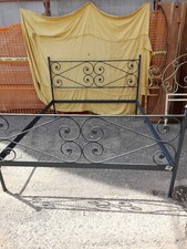 LETTO MATRIMONIALE FERRO A RICCIOLI - LACCATO GRIGIO SCURO - VINTAGE 1970 EMILIA