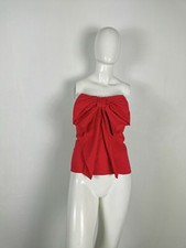 ELISABETTA FRANCHI MAGLIA MAGLIETTA TOP CORSETTO DONNA TAGLIA 4O COLORE ROSSO 