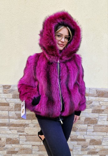 Bomber giacca pelliccia volpe - giacca,