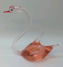 Vintage ☆ Cigno In Vetro Di