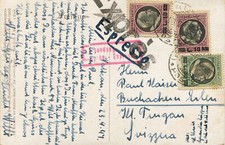 Stampato lire 30 di 20 n.109 su cartoncino espresso per la Svizzera