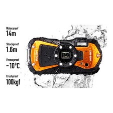 Ricoh Pentax WG-80 Orange - Fotocamera Rugged 20MP Subacquea 4K GPS