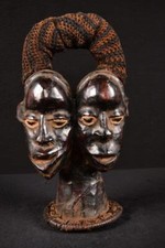 21969 Antica statuina/figurina africana Ekoi testa di insacco Nigeria