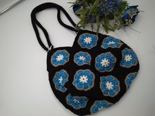 Borsa granny uncinetto fiore, fatta a mano di cotone , 35x25x16cm, 100% cotone