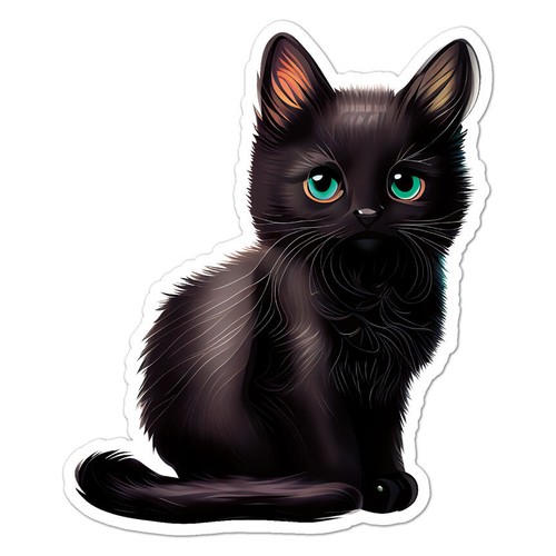 Carino gattino nero - ,, adesivo