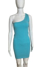 Abito Zara monospalla blu teal