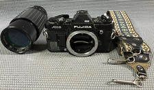 Fotocamera pellicola 35 mm Fujica AX-3 con obiettivo zoom automatico Kalimar MC E cinghia - NON TESTATA