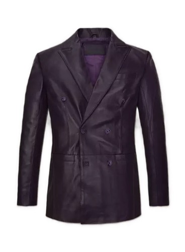 Blazer uomo viola doppiopetto