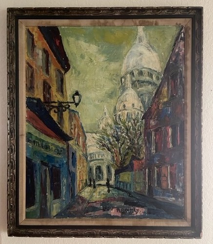Oil canvas paris rue du - oil,