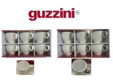 Set di 6 tazzine in porcellana manico bianco o grigio/tortora  Guzzini