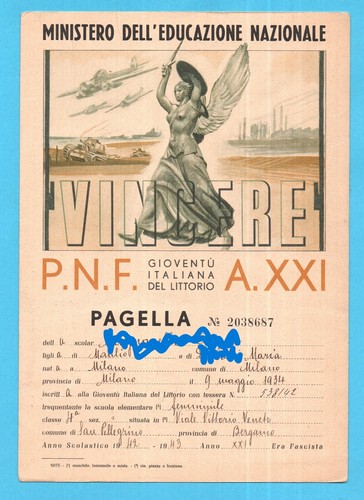 Pagella 2038687 gioventu - n°, 2038687-gioventu'