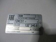 Targa id-plate telaio Fiat 124