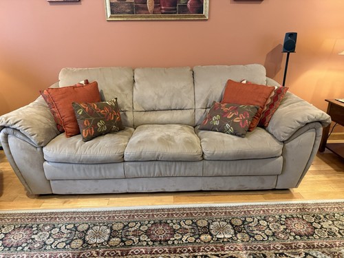 Couch natuzzi microfiber brown - couch,