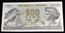 1966 Italy 500 Lire Banknote -