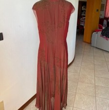 Abito di colore cangiante di Mariella Burani lungo di seta e viscosa taglia 42/4