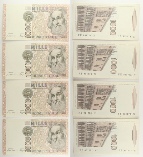 Italia lotto 4 - 4, banconote