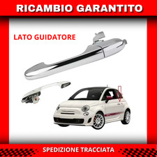 MANIGLIA SINISTRA FIAT 500 porta esterna sportello anteriore cromata 2007 - 2020