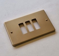 Ave placca placchetta 3 moduli posti fori serie Grattacielo bronzo