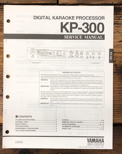 Yamaha 300 manuale - kp-300, di