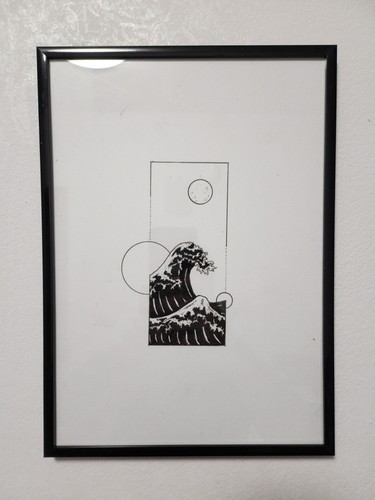 Quadro arredo onda giapponese - onda,