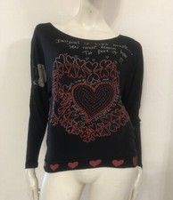 DESIGUAL Maglia nera ricami