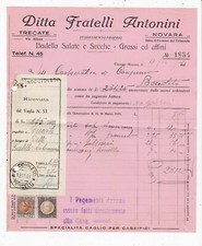 Fattura Novara Trecate Ditta Fratelli Budella Salate e Secche Antonini QX1006