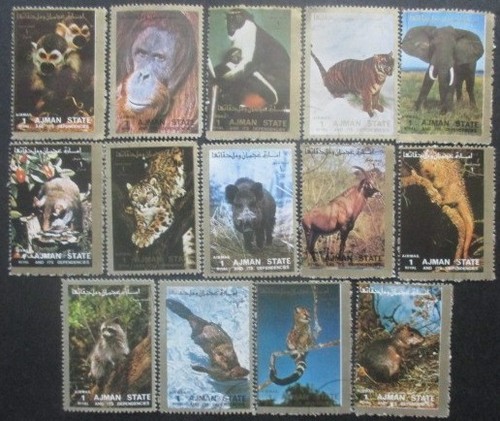Ajman timbres animaux - ajman,