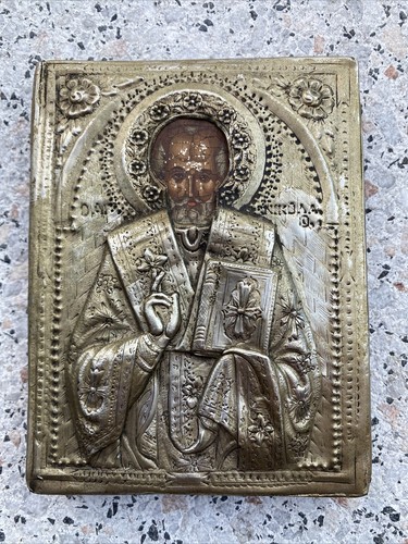 Alte ikone heiliger nikolaus - alte,