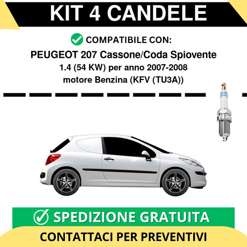 Kit candele per peugeot 207 - candele,