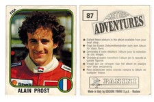 Adesivo Alan Prost France Motor Adventures # 87 Panini