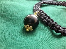 Bracciale Coccu Dorato Sardo Fatto Mano Kokku Malocchio Onice Portafortuna Oro