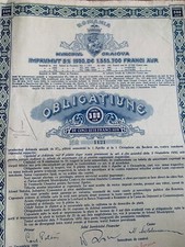 500 Franci AUR 1930 Craiova città Romania Gold Bond Stock Certificato non annullato